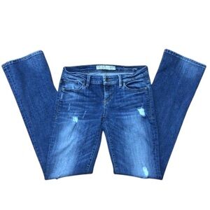GUESS boot low style bootcut low rise stretch blue denim rise distressed size 28